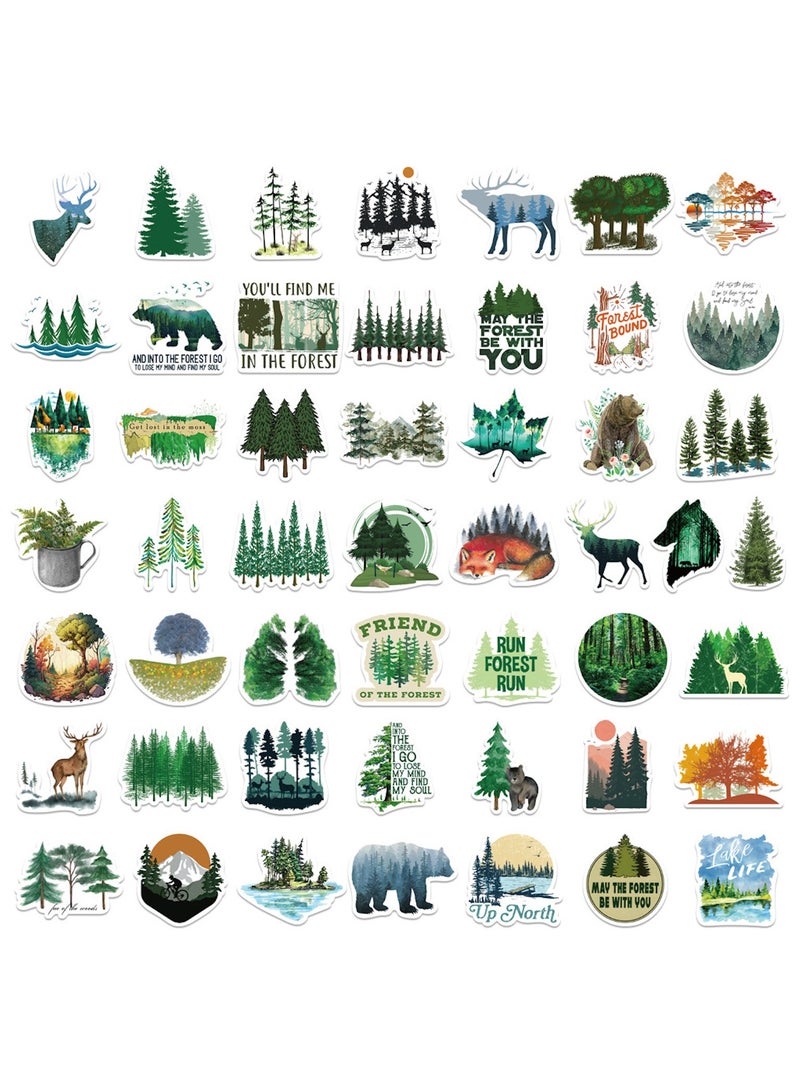 ORAINBOW Green Forest Stickers 50PCS Outdoor Camping Green Forest Fresh Stickers Outdoors Scrapbook for Laptop Outdoor Scrapbook Stickers Mountains Sticker Perfect Gifts for Kids Teens Adults - Image 3