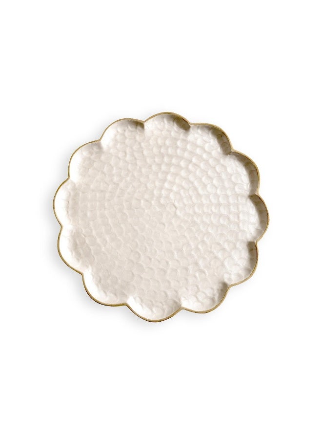 Pan Home Crotons Accent Table Enamel - Beige And Gold  - Image 4