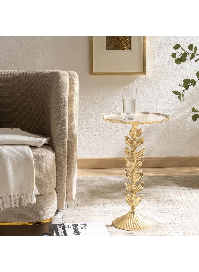 Pan Home Crotons Accent Table Enamel - Beige And Gold  - Image 3