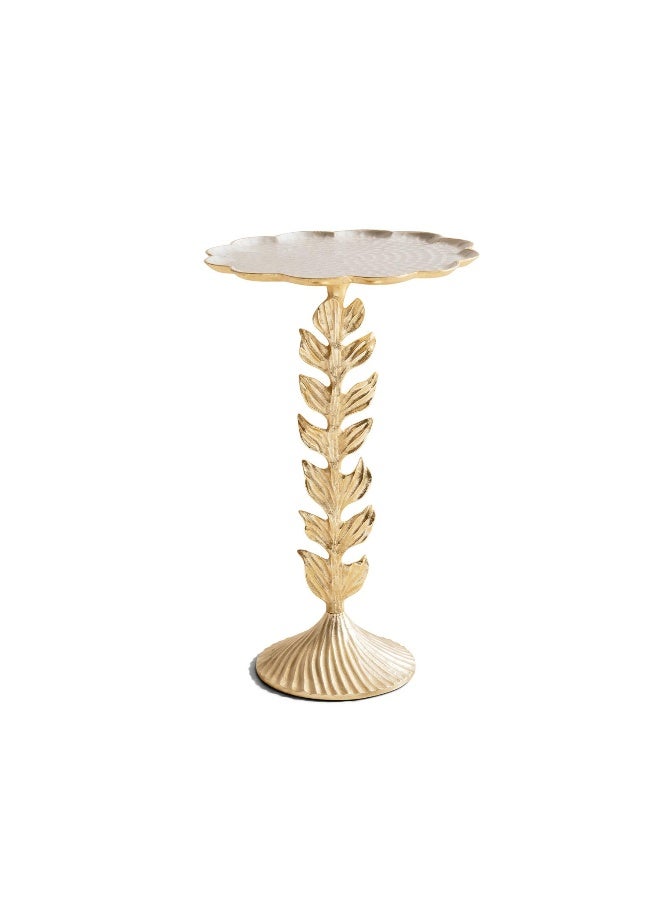 Pan Home Crotons Accent Table Enamel - Beige And Gold  - Image 1