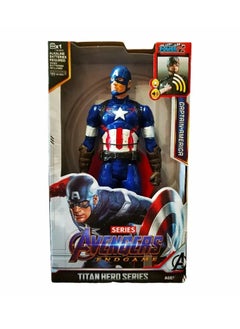 Marvel Avengers Titan Hero Series Collectible 12-Inch Captain America Action Figure, Toy For Ages 4 and Up