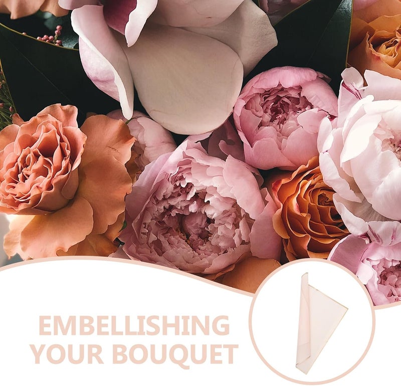 ifundom Waterproof Floral Film Wrap for Flower Bouquets, 20 Sheets Pink Gel Wraps, Floral Wrapping Film for Florist Supplies and Bouquet Packaging - Image 3