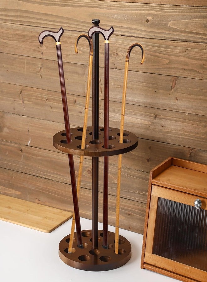 Colingmill Walking Cane Holder Stand Wood Walking Stick Display Stand 12 Slot Cane Rack Display Stands Double Layer for Entryway - Image 4