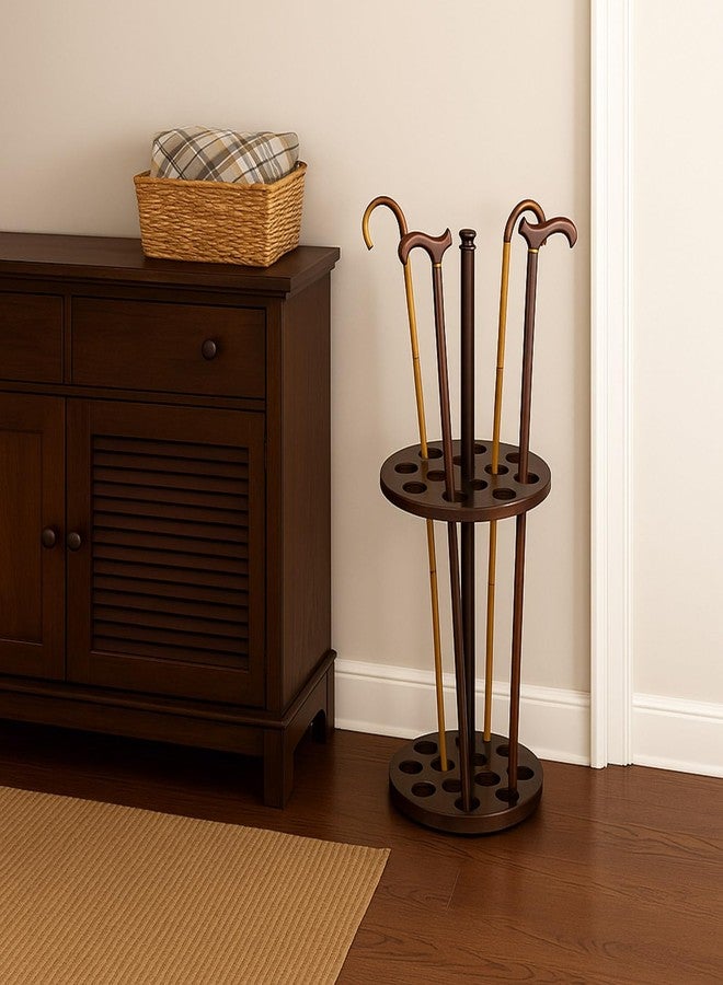 Colingmill Walking Cane Holder Stand Wood Walking Stick Display Stand 12 Slot Cane Rack Display Stands Double Layer for Entryway - Image 5