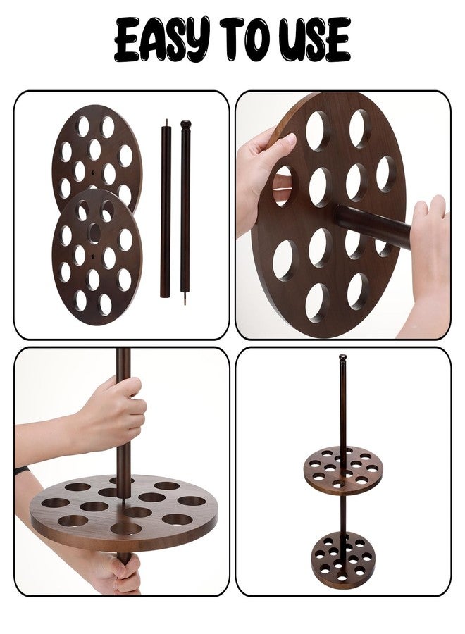 Colingmill Walking Cane Holder Stand Wood Walking Stick Display Stand 12 Slot Cane Rack Display Stands Double Layer for Entryway - Image 3