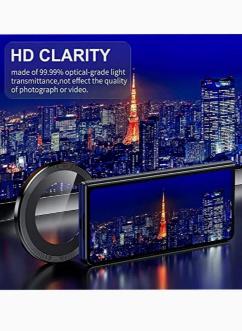 Samsung Galaxy A55 Camera Lens Protector Individual Tempered Glass Camera Screen Protector Metal Ring Lens Cover for Galaxy A55 Accessories 1 Set Silver - Image 5