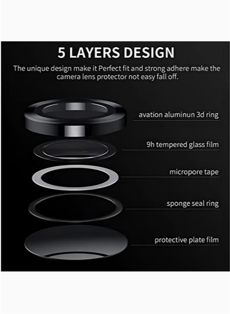 Samsung Galaxy A55 Camera Lens Protector Individual Tempered Glass Camera Screen Protector Metal Ring Lens Cover for Galaxy A55 Accessories 1 Set Silver - Image 4