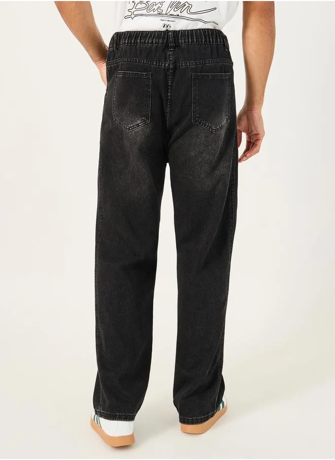 Styli Mild Rise Loose Fit Jeans with Panel Detailing