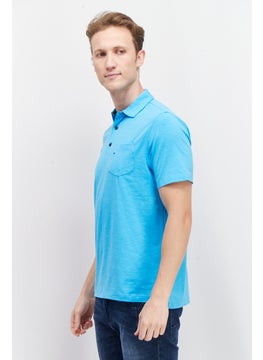 Tailor Vintage Men Regular Fit Heather Short Sleeve Polo Shirt, Turquoise  - Image 4