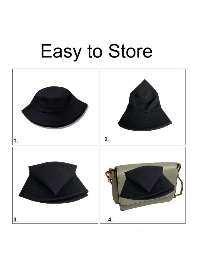 Athletic Bucket Hat Solid Colors Sun Hat with UV Protection for Outdoor Sports Packable Summer Hats 2 pcs（White, black） - Image 3