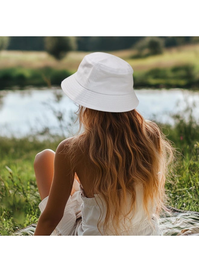 Athletic Bucket Hat Solid Colors Sun Hat with UV Protection for Outdoor Sports Packable Summer Hats 2 pcs（White, black） - Image 4