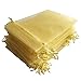 Pimuza 50pcs 4x6 inch Gifts Wrap Bags Gold Organza Sheer Fabric Bulk Drawstring Reusable Recycled Pouch for Baby Shower Favor Craft Business Beach Standard Size Elegant Business Card Cute Little Toy - Image 1