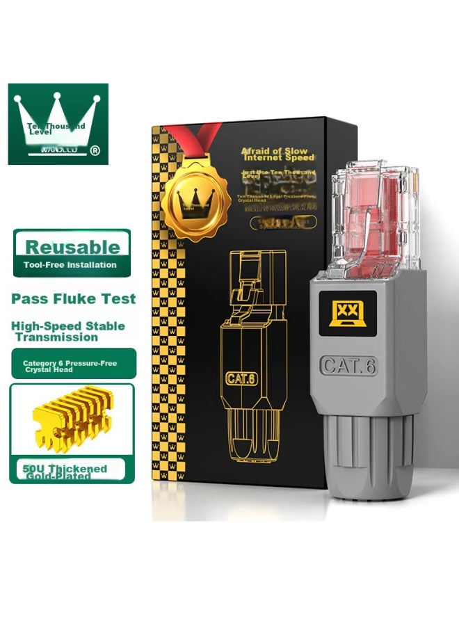 Ofnpftth Toolless Crystal Head, Category 6 Cat6 Unshielded Toolless Network Cable Connector, Wj-15245 - Image 1