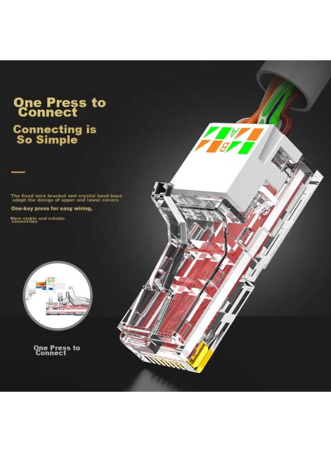Ofnpftth Toolless Crystal Head, Category 6 Cat6 Unshielded Toolless Network Cable Connector, Wj-15245 - Image 5
