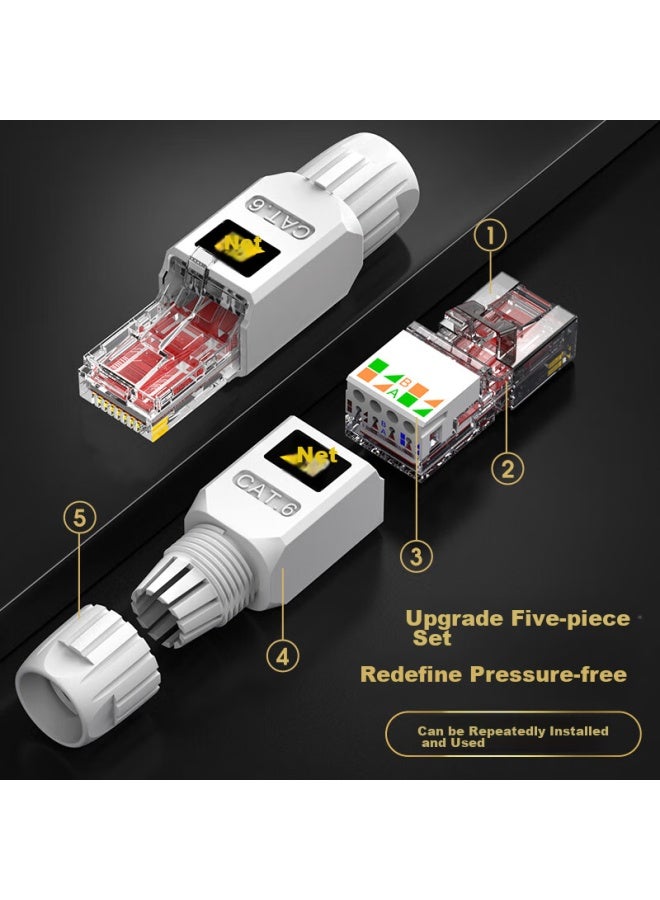 Ofnpftth Toolless Crystal Head, Category 6 Cat6 Unshielded Toolless Network Cable Connector, Wj-15245 - Image 2