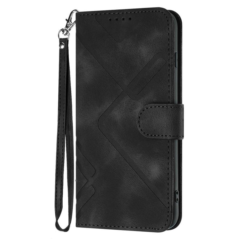 erorex For Motorola Edge 60 Line Pattern  Feel Leather Phone Case(Black) - Image 2