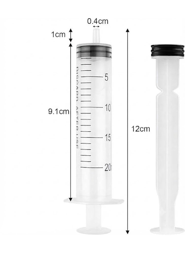 TERUMO 20 mL Plastic Syringe Pack | Individually Sealed Disposable Syringes with Measurement Graduations | Eccentric Tip for Liquid Measurement, Laboratory Use, Pet Feeding, Oil & Glue Application - Image 3