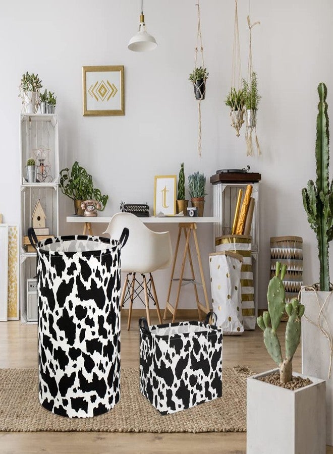 DDBASKET Cow Print Laundry Basket Baby Nursery Clothes Hamper Collapsible Toy Storage Bin Organizer with Handles for Kids,Boys and Girls Room Decor(Cow) - Image 4