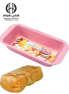 Happy Home Granite Deep Rectangle Cake Mold Home Baking Pan, Kitchen Tools, Cake Accessories 25 x 6 x 15 cm - Pink  - Image 1