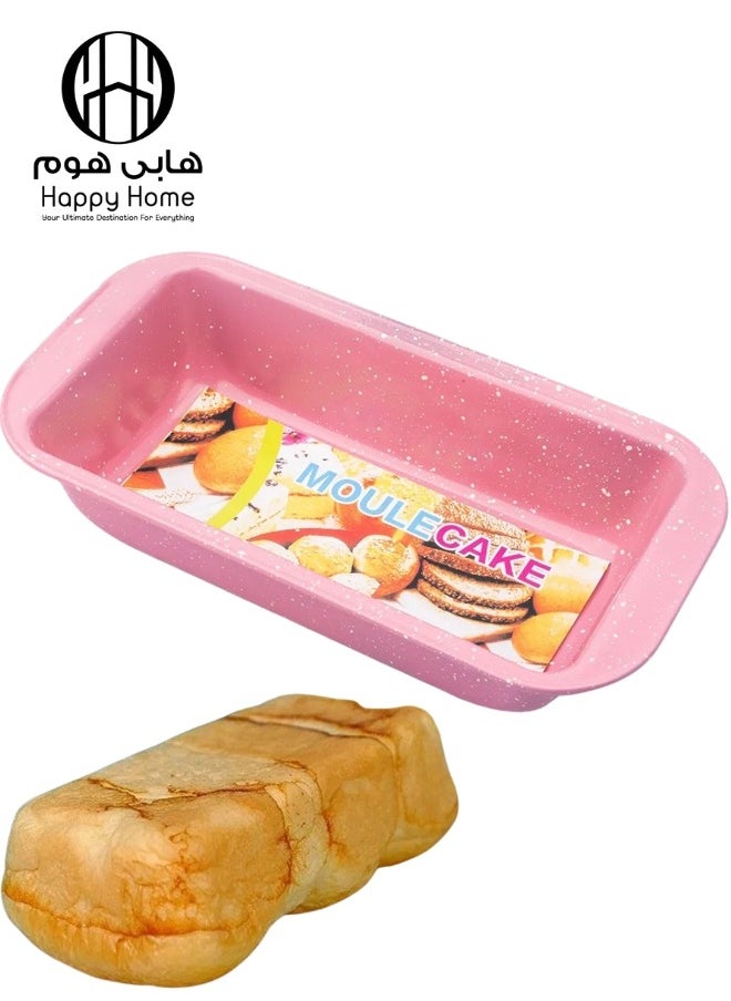 هابي هوم قالب كيك مستطيل عميق من الجرانيت، صينية خبز منزلية، أدوات مطبخ، ملحقات كيك 25 × 6 × 15 سم - وردي  - Image 1