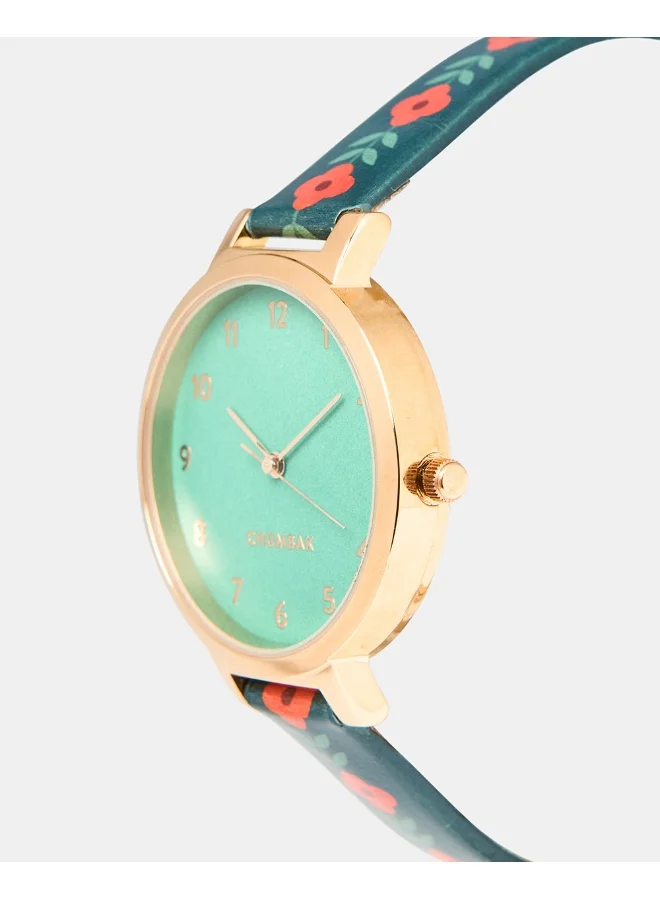 Chumbak Festive Beats Printed Strap Watch and Bracelet Set