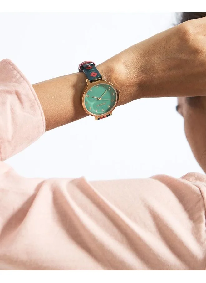 Chumbak Festive Beats Printed Strap Watch and Bracelet Set