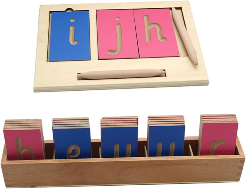 klarako 0 10 Number & ABC Letter Tracing Board Wooden Number and Counting Aid Board Montessori Toys for Toddlers Preschool Learning Toys  Lower Case Alphabet - Image 1