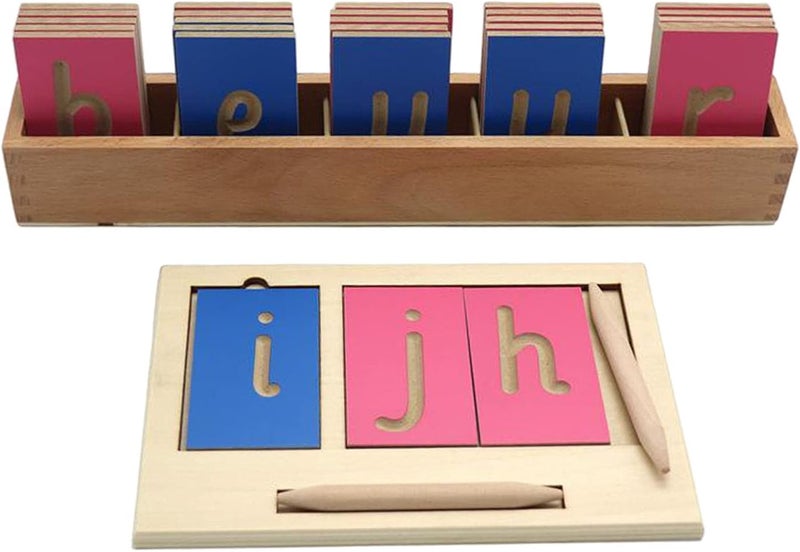 klarako 0 10 Number & ABC Letter Tracing Board Wooden Number and Counting Aid Board Montessori Toys for Toddlers Preschool Learning Toys  Lower Case Alphabet - Image 3