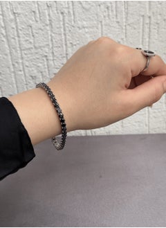 Al Kasr Jewelry Tennis Bracelet - Sterling Silver 925 with Sparkling Zircon Stones - Plated Rhodium White Gold 18K  - Image 2
