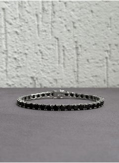 Al Kasr Jewelry Tennis Bracelet - Sterling Silver 925 with Sparkling Zircon Stones - Plated Rhodium White Gold 18K  - Image 3