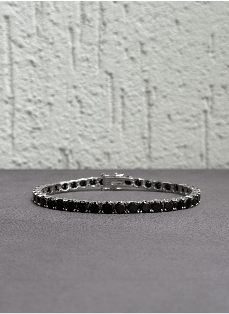 Al Kasr Jewelry Tennis Bracelet - Sterling Silver 925 with Sparkling Zircon Stones - Plated Rhodium White Gold 18K  - Image 3