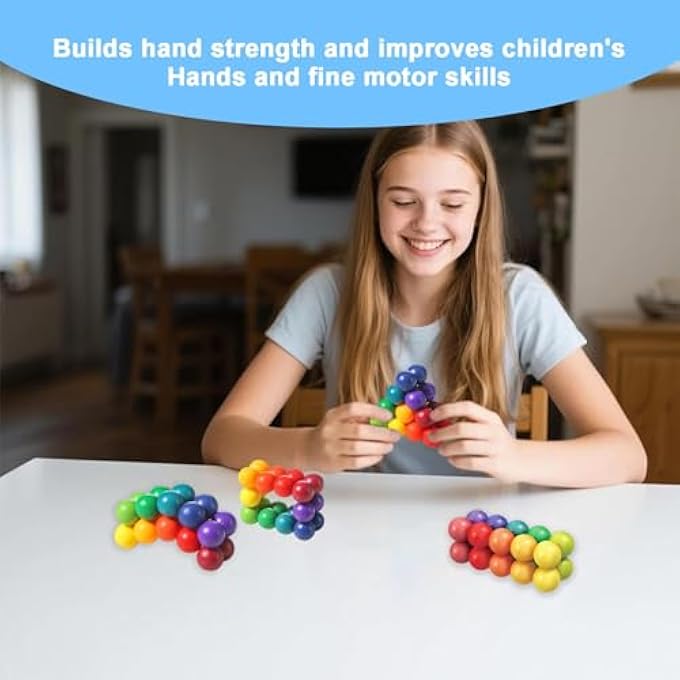 PUERFOCA Sensory Fidget Toys for Kids, 20 Autism Rainbow Ball for ADHD, Rainbow Fidget Ball Variable Sensory Toys for Autism, Develop Mind and Stress Relief for Boys and Girls - Image 5