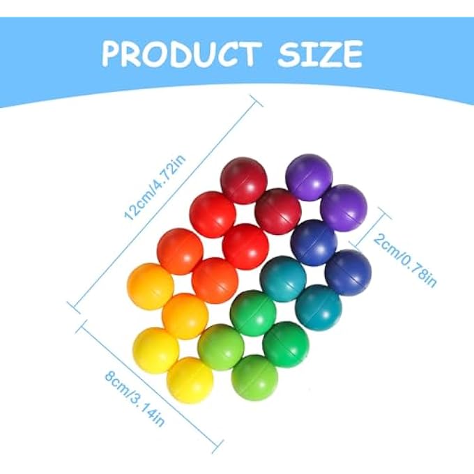 PUERFOCA Sensory Fidget Toys for Kids, 20 Autism Rainbow Ball for ADHD, Rainbow Fidget Ball Variable Sensory Toys for Autism, Develop Mind and Stress Relief for Boys and Girls - Image 2