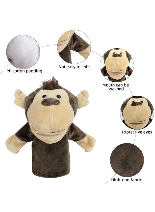 ميكسد دمى يدوية للأطفال، 4 عبوات من دمى سوطي وكنس، دمى حيوانات للأطفال الصغار والأولاد والبنات (أفواه كبيرة متحركة)، 28 × 24 سم - Image 4
