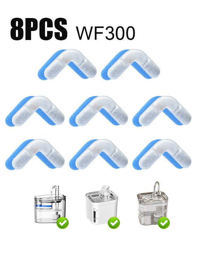 ZVEV - 8 Packs Cat Water Fountain Filters for WF300 Filter Element Replacement Activated Carbon Filter for Pet Automatic Drinking Feeder Accessories - Image 1