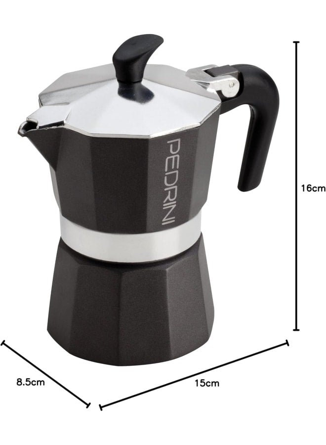 Pedrini Aroma Coffeemaker, 3 Cups, Polished Aluminum, 9113 - Image 2