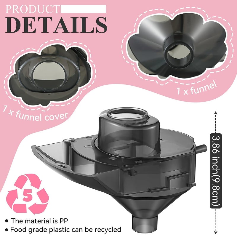 2PCS Replacement Funnel & Cover Compatible with Baby Brezza Formula Pro Advanced, Baby Formula Dispenser Replacement Funnel Compatible with Baby Brezza - Easy to Use and Clean - Image 3
