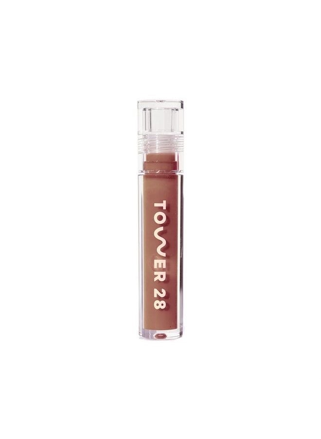 TOWER 28 ShineOn Milky Lip Jelly, SESAME | Non-Sticky, Vegan Lip Gloss in Milky Mauve | Apricot and Raspberry Seed Oil | Moisturizing, Clean, Cruelty Free  - Image 1