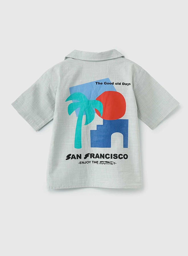 CN Jeans wear Kids Boys Summery Light Green Shirt - San Francisco Print - Image 4