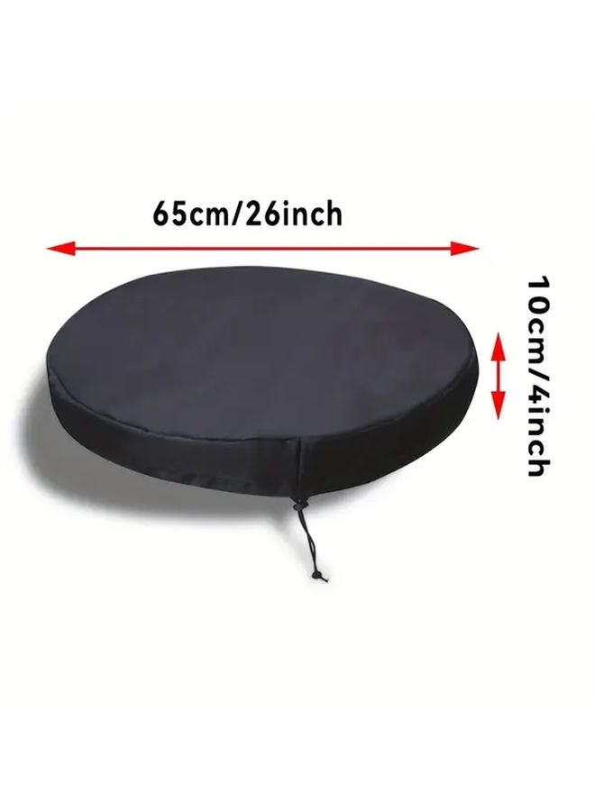 Heavy Duty Adjustable Black Oxford Fabric Lid For 55 Gallon Water And Trash Cans - Image 1