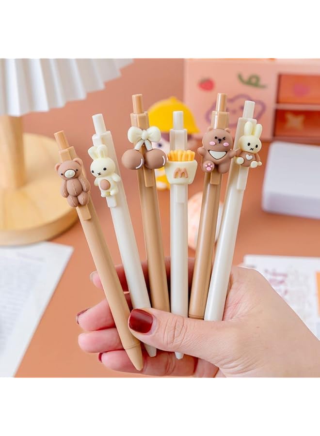 erorex Pens For Girls Women Birthday And Holiday Gifts Writing Gel Ink Ballpoint Pen With Cartoon Bear Rabbit Animal Fun Cherry Pastel Retractable Fancy Journaling Pens For Kids Aduts And Students - Image 2