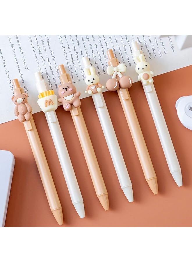 erorex Pens For Girls Women Birthday And Holiday Gifts Writing Gel Ink Ballpoint Pen With Cartoon Bear Rabbit Animal Fun Cherry Pastel Retractable Fancy Journaling Pens For Kids Aduts And Students - Image 1