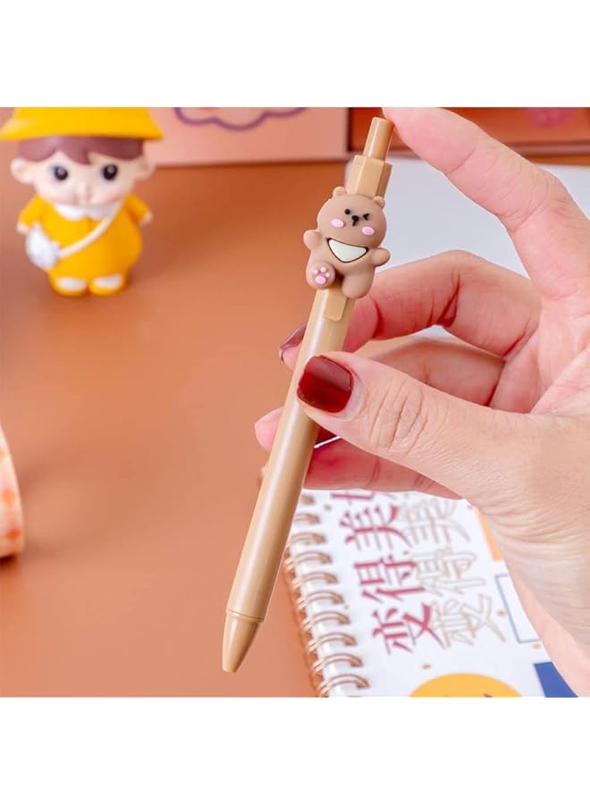 erorex Pens For Girls Women Birthday And Holiday Gifts Writing Gel Ink Ballpoint Pen With Cartoon Bear Rabbit Animal Fun Cherry Pastel Retractable Fancy Journaling Pens For Kids Aduts And Students - Image 3