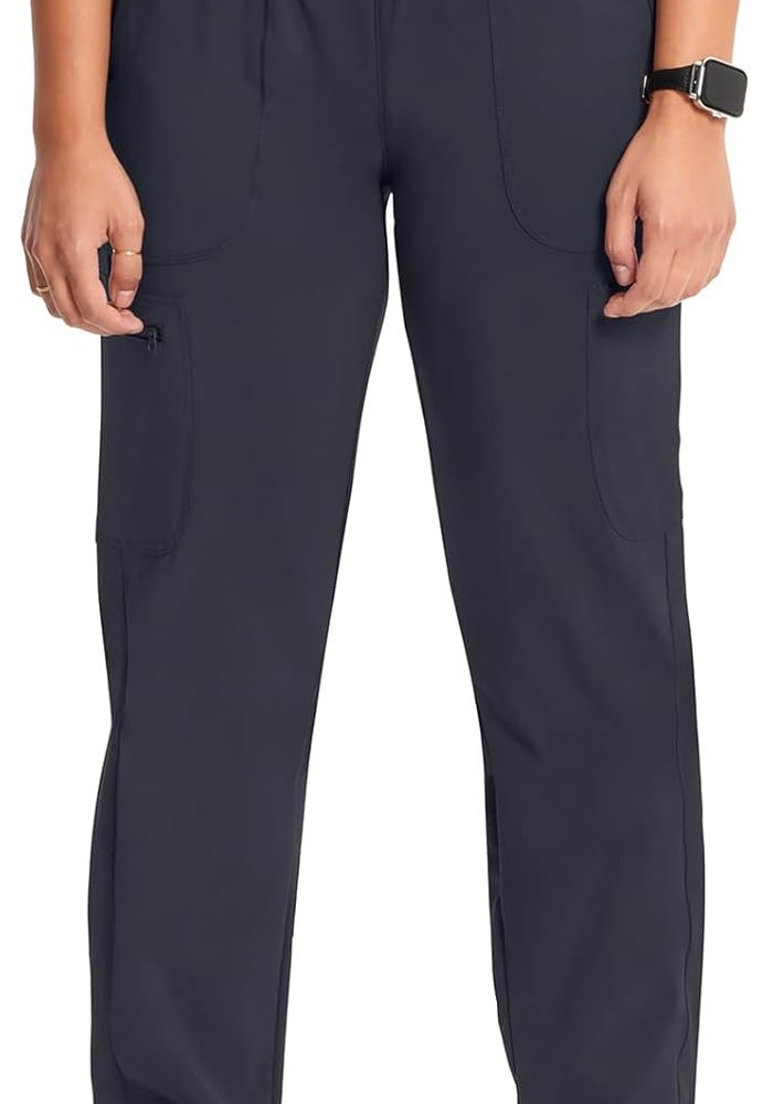 Infinity Cherokee Women's Mid Rise Tapered Leg Pull-on Scrub Pants - Pewter - Image 1