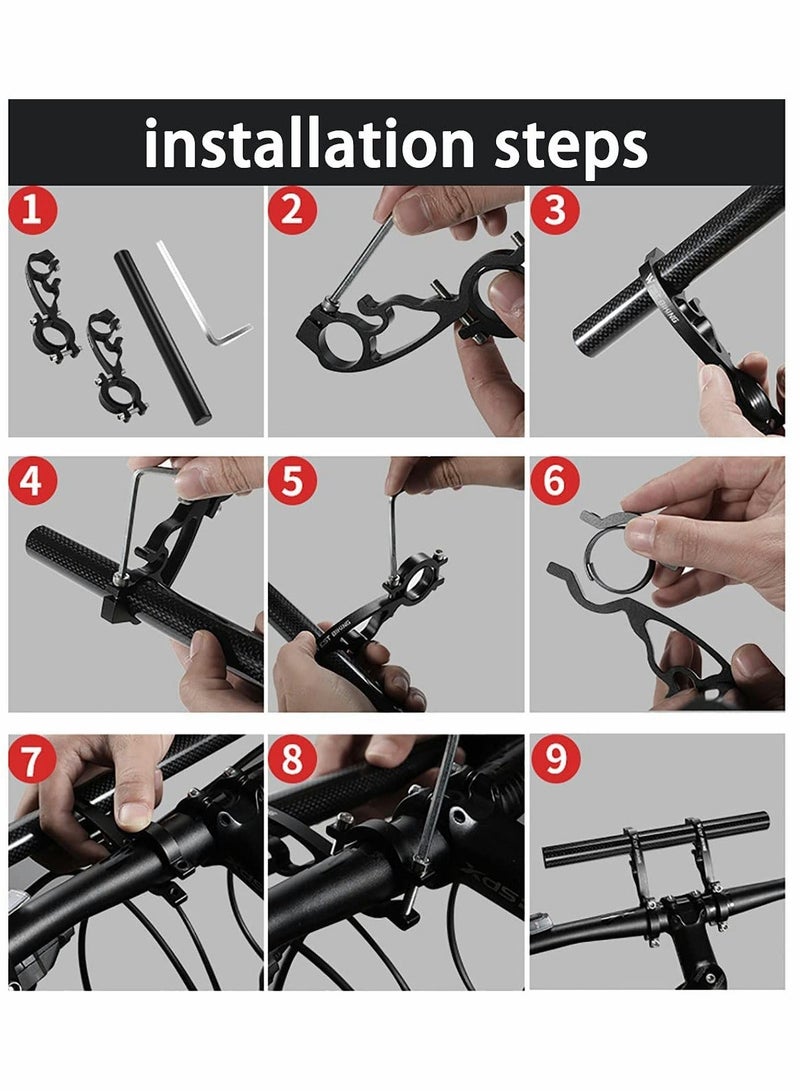 Y&D Bicycle Double Handlebars Extender Extension,Aluminum Alloy Super Long Bike Bracket Accessories,for Mounts,Bicycle Bars,for 22mm-32mm Bars Caliber - Image 5