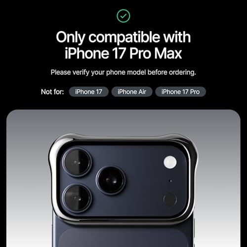 Arc Pulse Compatible with iPhone 17 Pro Max Phone Case 2025 Minimalist Protective Shock Absorption Aerospace Grade Aluminum Shells Elastomer Inlays Easy Fit 69 inch Aluminum Graphite - Image 3