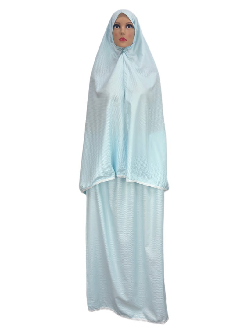City Rose - Islamic Women's Pray khimar 2 Piece Cotton Dress Hijab Abaya Printed Suit - Image 1