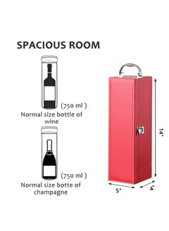 KASTWAVE Wine Leather Boxes for Wedding Anniversary Travel Restaurant Party Gifts for Wine Lovers Storage Box for Home Wine Collection With Wine Accessories Set(Red)  - Image 4