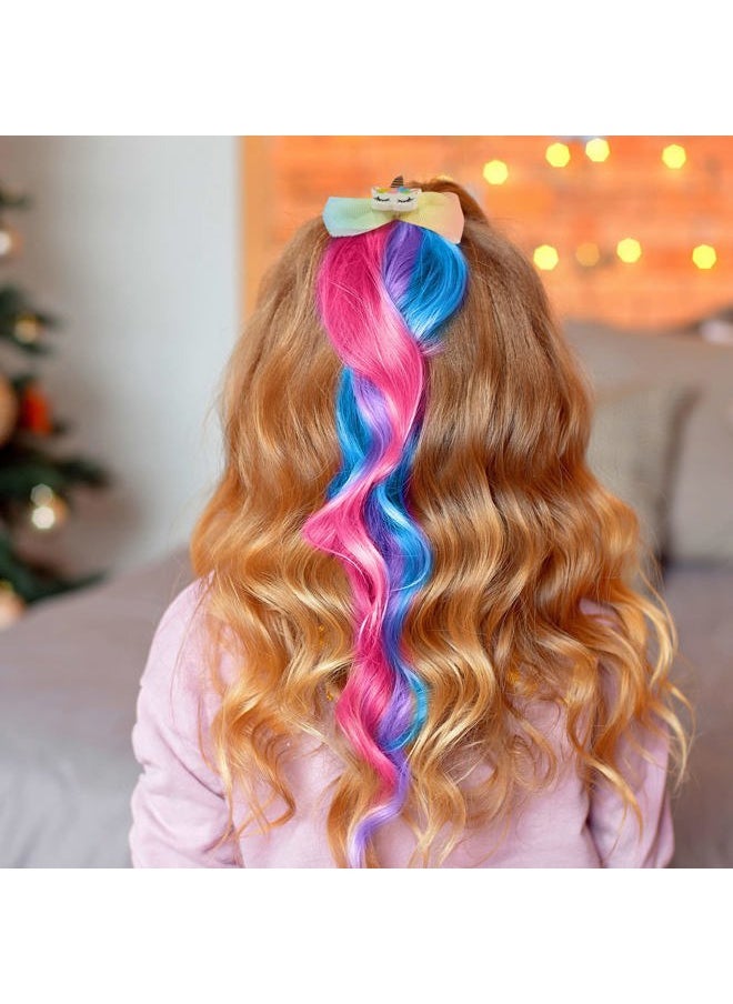 WILLBOND 6 Colors Unicorn Wig Hair Clips Bows for Braided Extension Colored Hair Bows Braided Curly Wig Extension for Princess Costume Dress up Accessory(Charming Style)  - Image 5