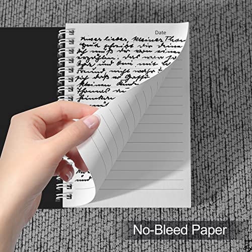 Nichela 4 Pack Spiral Notebook for Work - 4" x 6" Softcover Notebooks College Ruled for Note Taking, School Supplies,200 Sheets 400 Pages Journals Black - Image 5